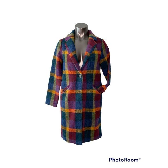 Rachel Zoe Jackets & Blazers - *SOLD* Rachel Zoe Women’s Plaid Coat Multicolor Size Small NWT. Wool long winter